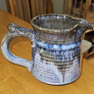 Handcrafted Blue Ceramic Pitcher